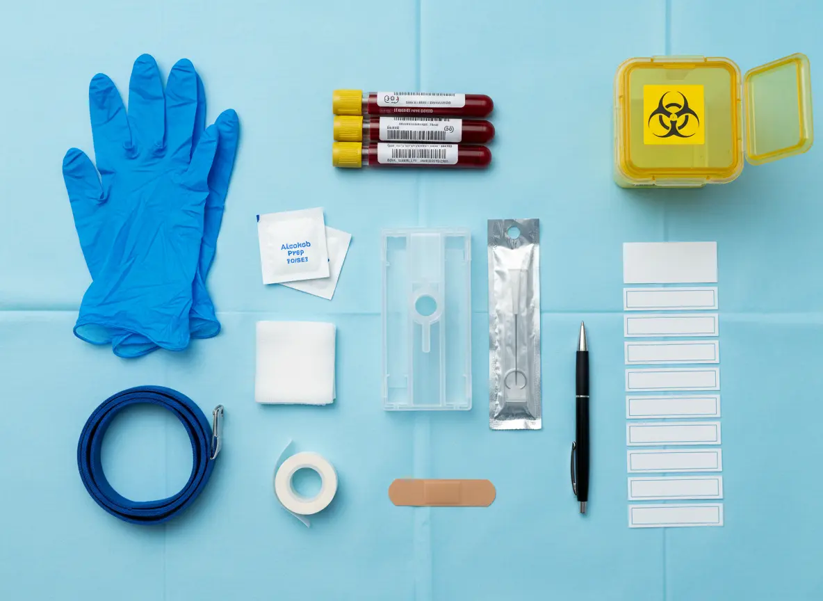 Clinical blood test procedure in medical clinic