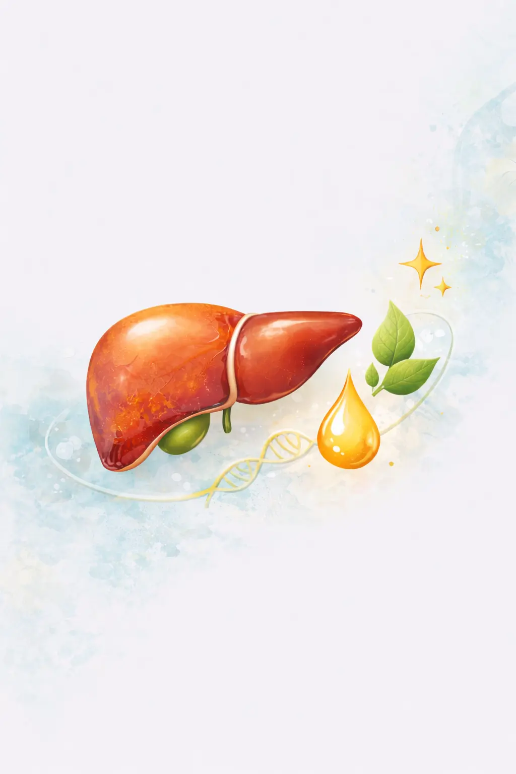 Illustration of a healthy liver representing liver function and wellness.