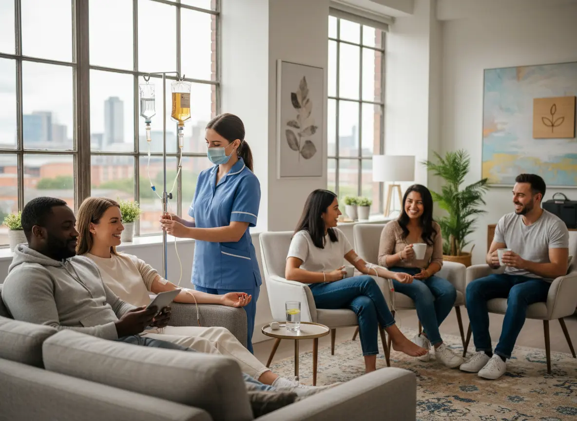 Magnesium sulphate intravenous therapy administered in clinic